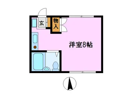 コリーヌ(ワンルーム/1階)の間取り写真