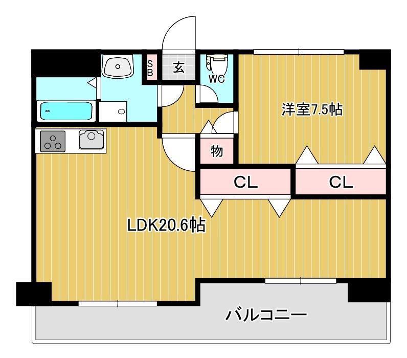 グリーンヒルズ菊陽(1LDK/3階)の間取り写真