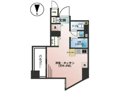 スワンズ京都西陣(ワンルーム/3階)の間取り写真