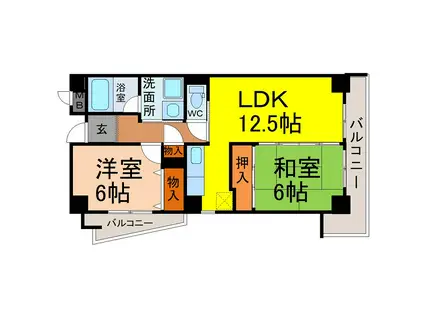 コンフォートピア・アツミ(2LDK/4階)の間取り写真