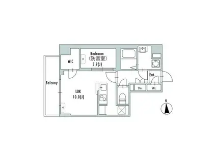 GRAN PASEO上野御徒町(1LDK/6階)の間取り写真