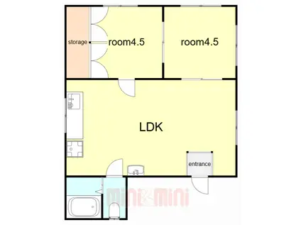 中澤ビル(2LDK/3階)の間取り写真