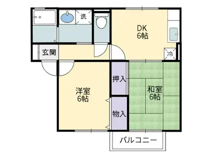 PAYSAGE(2DK/1階)の間取り写真