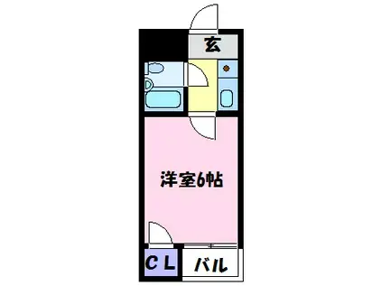 フジタビル(1K/3階)の間取り写真