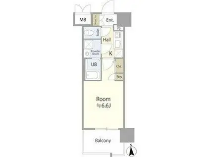 エスリード葵 広小路通(1K/13階)の間取り写真