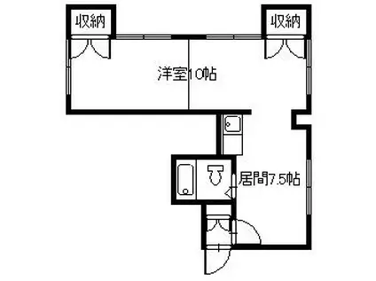 マーブルコート(1DK/2階)の間取り写真