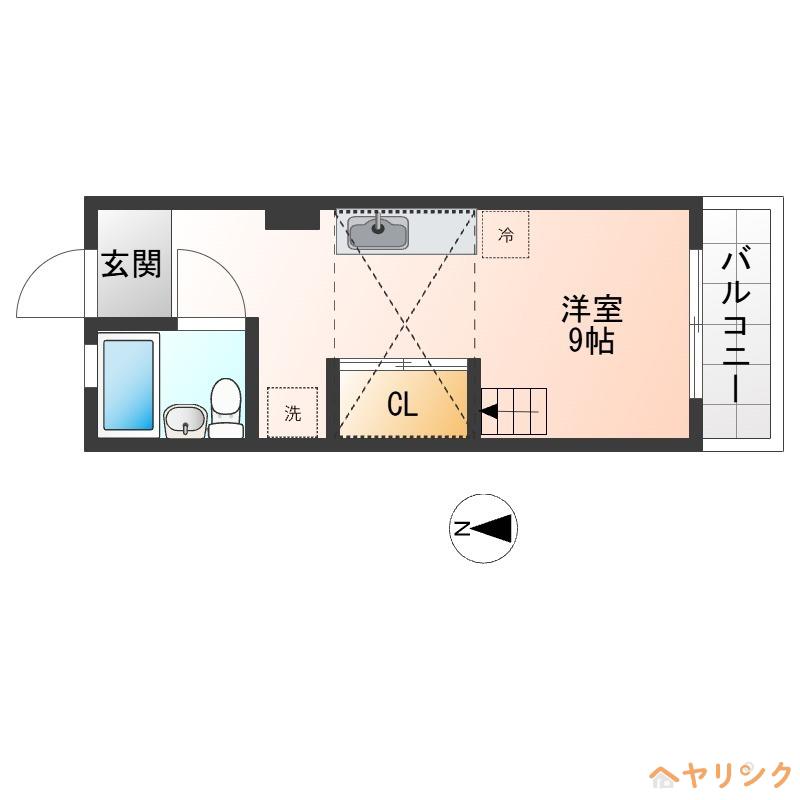 ルミナス パルビラ(ワンルーム/4階)の間取り写真