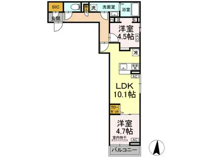 セレスティア小茂根(2LDK/3階)の間取り写真