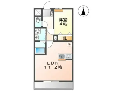 ユ シェルポン(1LDK/2階)の間取り写真