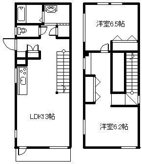デザイナーズ大町壱番街C棟(2LDK/1階)の間取り写真
