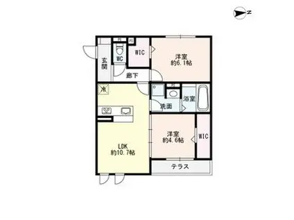 グリーヴィラ柱曙(2LDK/1階)の間取り写真