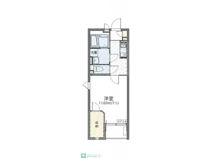 レオネクストコラッジョ(1K/1階)の間取り写真