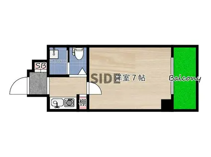 アクエルド都島(1K/6階)の間取り写真