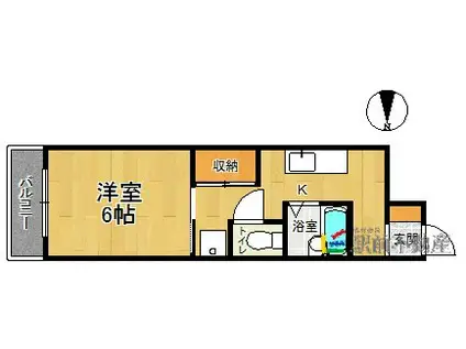 エクセレント北島(1K/1階)の間取り写真
