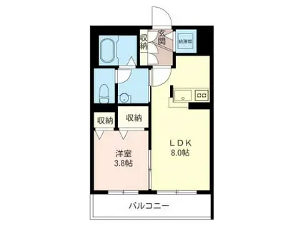 グッドプレイス(1LDK/2階)の間取り写真