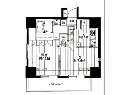 セジョリ上野(1DK/4階)の間取り写真