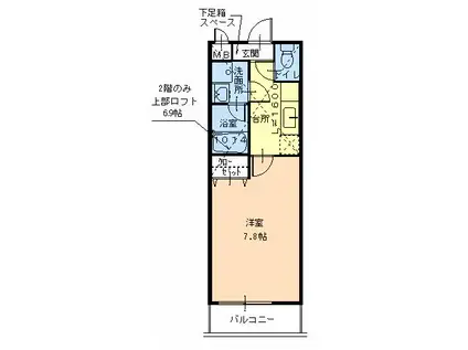 エスティームII番館(1K/1階)の間取り写真