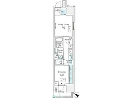 ロイヤルパークス有明(1LDK/8階)の間取り写真