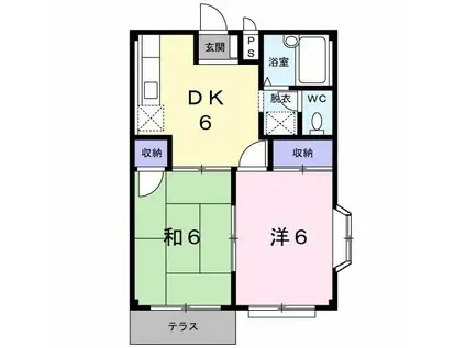 エルディムあさひ(2DK/1階)の間取り写真