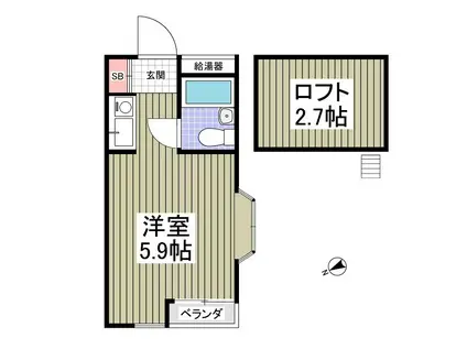 ブルーメヤツカ38(ワンルーム/2階)の間取り写真