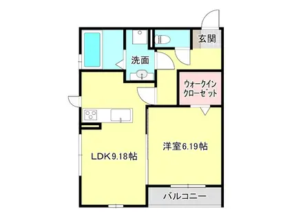 サザンクロス(1LDK/1階)の間取り写真