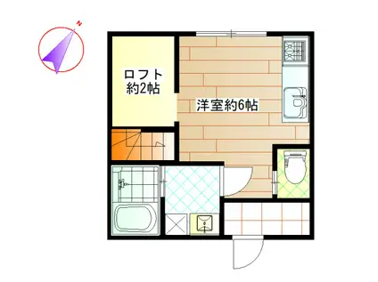 セゾンド ウララ(ワンルーム/1階)の間取り写真