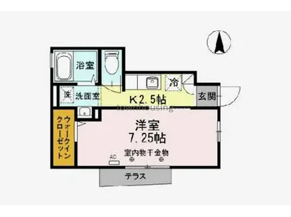 あすか小岩(1K/1階)の間取り写真