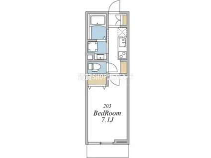 ウインドテラス津田沼II(1K/2階)の間取り写真
