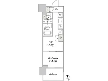ウエリスアーバン水天宮前(1DK/3階)の間取り写真