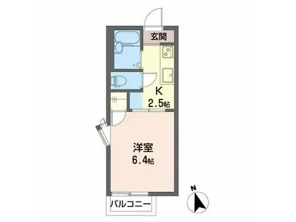 アネックス富士ケ丘(1K/2階)の間取り写真