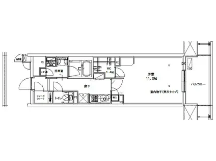 ジュエルコート熊谷II(1K/4階)の間取り写真