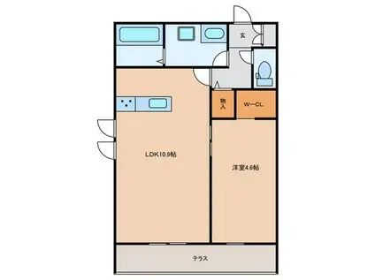 BELL FEMME SATO(1LDK/1階)の間取り写真