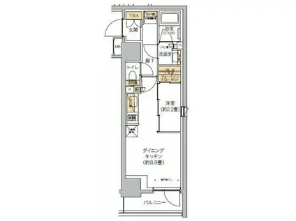 リビオメゾン西麻布(1LDK/8階)の間取り写真