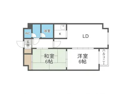 サンクレストケイアイ(2LDK/2階)の間取り写真