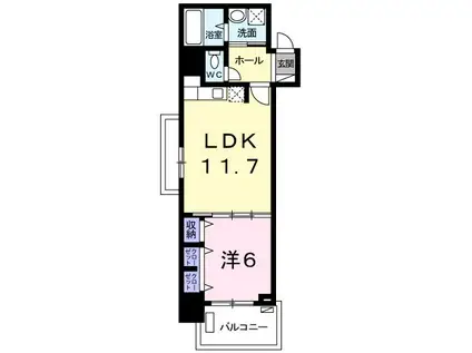 ＪＲ東海道本線 東静岡駅 徒歩6分 8階建 築14年(1LDK/8階)の間取り写真