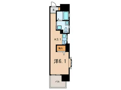 ワコーレエキサイド岡本(1K/4階)の間取り写真