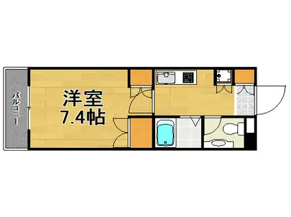 アイレ茶山(1K/2階)の間取り写真