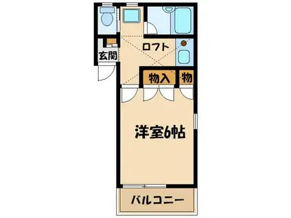 ドエル喜多見(1K/2階)の間取り写真