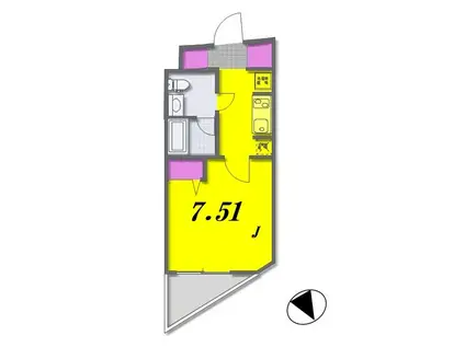 LA DOUCEUR赤塚ラ ドゥセールアカツカ(1K/3階)の間取り写真