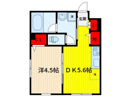 メゾン・ミル(1DK/1階)の間取り写真