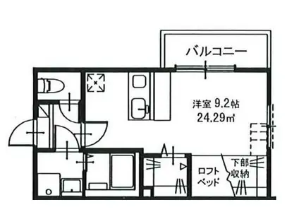 グロースリング清瀬(ワンルーム/1階)の間取り写真