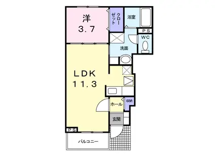 SORAII番館(1LDK/1階)の間取り写真