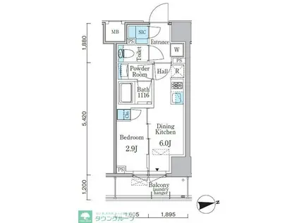 ミリアレジデンス両国(1DK/5階)の間取り写真