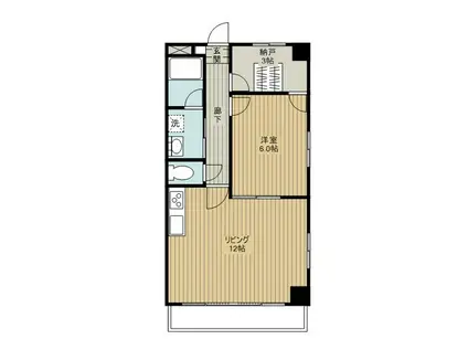 ビッグバード(1LDK/1階)の間取り写真