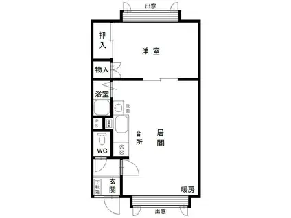 藤コーポ(1LDK/2階)の間取り写真