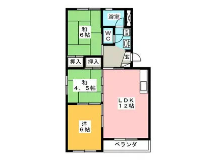 メゾン杉山(3LDK/2階)の間取り写真