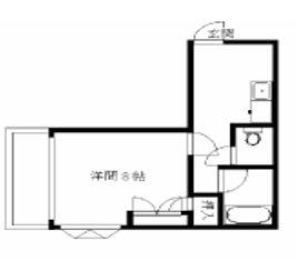 長和島サンロイヤル(1K/6階)の間取り写真