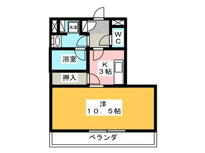 フォルトゥーナ桜木(1K/3階)の間取り写真