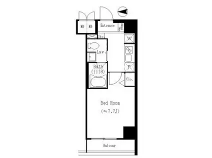 KDXレジデンス両国(1K/2階)の間取り写真