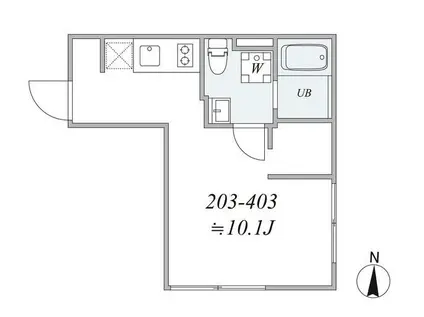 TRIAS238(1K/4階)の間取り写真